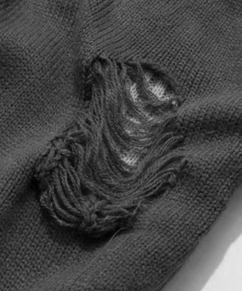 Theater code(シアターコード)の「hard damage knit/ ハード ダメージ ニット(ニット/セーター・メンズ・グレー/ブラック・3/2/S)」の5枚目の写真