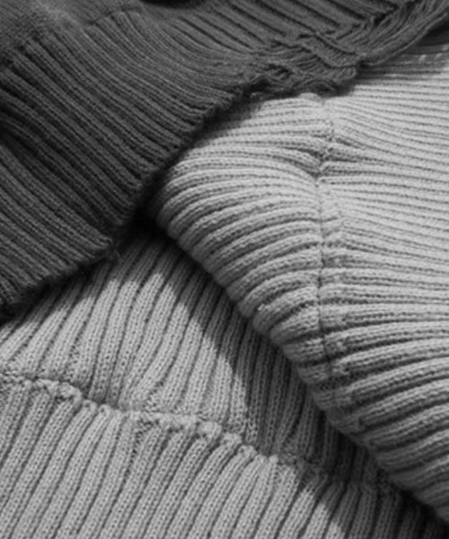 Theater code(シアターコード)の「hard damage knit/ ハード ダメージ ニット(ニット/セーター・メンズ・グレー/ブラック・3/2/S)」の7枚目の写真
