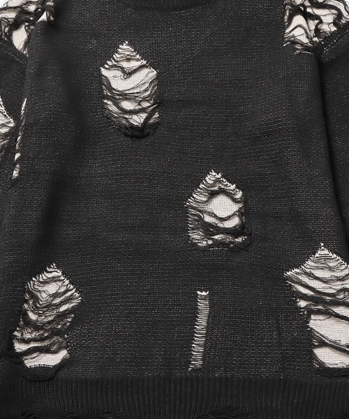 Theater code(シアターコード)の「hard damage knit/ ハード ダメージ ニット(ニット/セーター・メンズ・グレー/ブラック・3/2/S)」の15枚目の写真