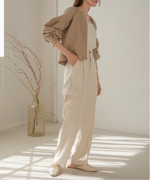 Bab（バブ）の「センタープレスカーゴスラックス（スラックス・レディース・ピンク/アイボリー/チャコールグレー・M/L/S）」の6枚目の写真