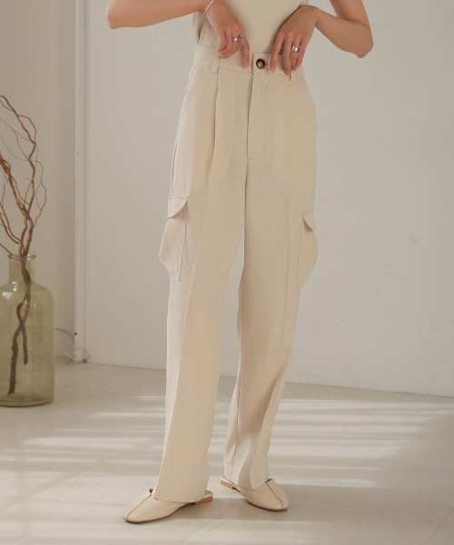 Bab（バブ）の「センタープレスカーゴスラックス（スラックス・レディース・ピンク/アイボリー/チャコールグレー・M/L/S）」の7枚目の写真