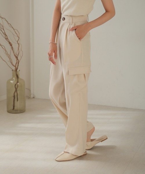 Bab（バブ）の「センタープレスカーゴスラックス（スラックス・レディース・ピンク/アイボリー/チャコールグレー・M/L/S）」の9枚目の写真