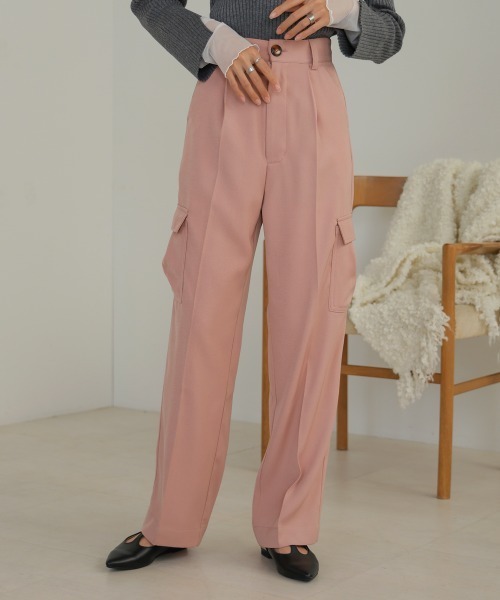 Bab（バブ）の「センタープレスカーゴスラックス（スラックス・レディース・ピンク/アイボリー/チャコールグレー・M/L/S）」の15枚目の写真