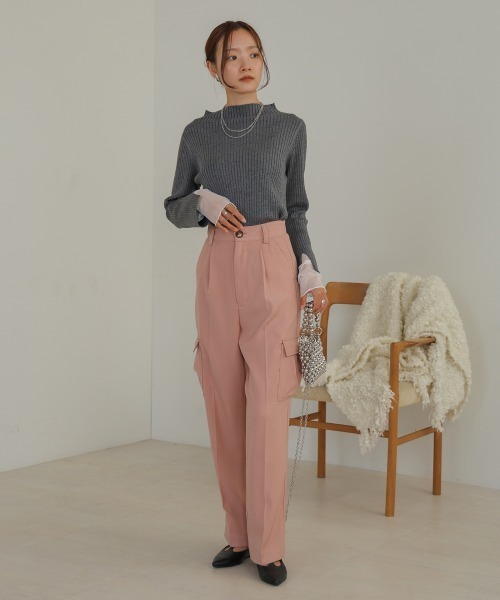 Bab（バブ）の「センタープレスカーゴスラックス（スラックス・レディース・ピンク/アイボリー/チャコールグレー・M/L/S）」の16枚目の写真