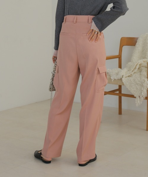 Bab（バブ）の「センタープレスカーゴスラックス（スラックス・レディース・ピンク/アイボリー/チャコールグレー・M/L/S）」の18枚目の写真