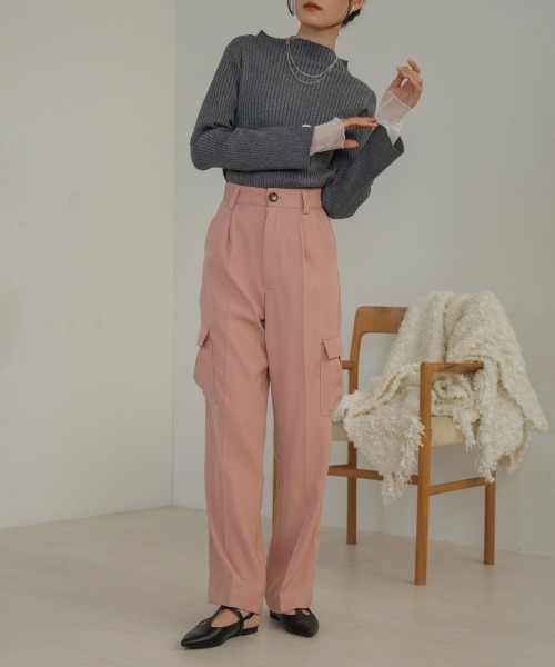 Bab（バブ）の「センタープレスカーゴスラックス（スラックス・レディース・ピンク/アイボリー/チャコールグレー・M/L/S）」の20枚目の写真