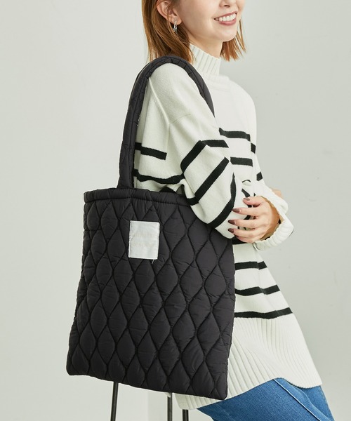 ROPE' PICNIC（ロペピクニック）の「A4対応/キルティングトートバック（トートバッグ・レディース・ライトグリーン/ラベンダー/キナリ/ブラック・FREE）」の3枚目の写真