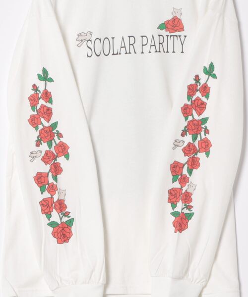 ScoLar Parity（スカラーパリティ）の「333019：タロットのカップで入浴中 パリティのクマ ロングスリーブTシャツ（Tシャツ/カットソー・レディース・オフホワイト/マスタード/ブラック・M）」の5枚目の写真