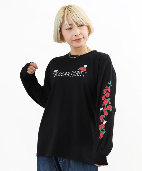 ScoLar Parity（スカラーパリティ）の「333019：タロットのカップで入浴中 パリティのクマ ロングスリーブTシャツ（Tシャツ/カットソー・レディース・オフホワイト/マスタード/ブラック・M）」の3枚目の写真