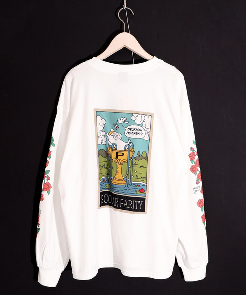 ScoLar Parity（スカラーパリティ）の「333019：タロットのカップで入浴中 パリティのクマ ロングスリーブTシャツ（Tシャツ/カットソー・レディース・オフホワイト/マスタード/ブラック・M）」の19枚目の写真