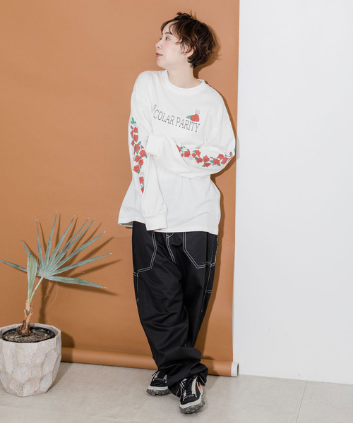 ScoLar Parity（スカラーパリティ）の「333019：タロットのカップで入浴中 パリティのクマ ロングスリーブTシャツ（Tシャツ/カットソー・レディース・オフホワイト/マスタード/ブラック・M）」の7枚目の写真