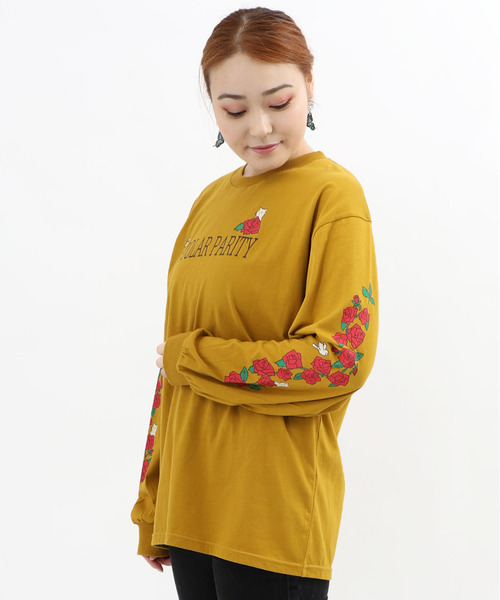 ScoLar Parity（スカラーパリティ）の「333019：タロットのカップで入浴中 パリティのクマ ロングスリーブTシャツ（Tシャツ/カットソー・レディース・オフホワイト/マスタード/ブラック・M）」の10枚目の写真