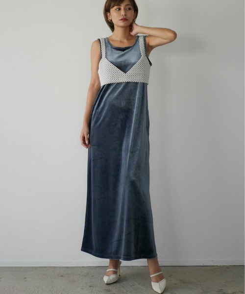 My shawty(マイシャウティー)の「velvet relax dress(ドレス・レディース・ブロンズ/ブラック/ブルー・FREE)」の21枚目の写真
