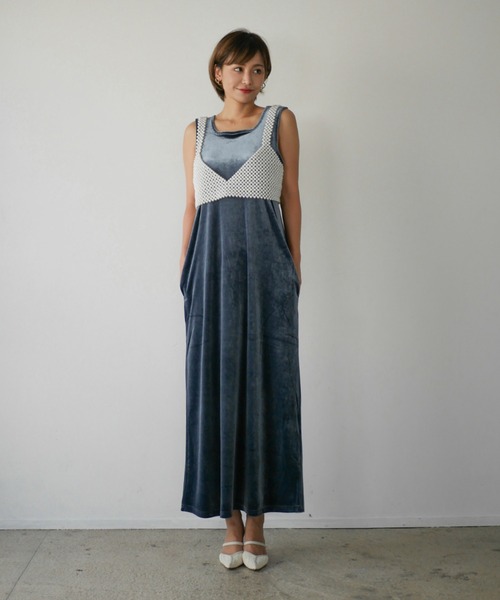 My shawty(マイシャウティー)の「velvet relax dress(ドレス・レディース・ブロンズ/ブラック/ブルー・FREE)」の20枚目の写真
