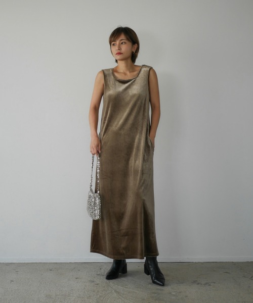 My shawty(マイシャウティー)の「velvet relax dress(ドレス・レディース・ブロンズ/ブラック/ブルー・FREE)」の17枚目の写真