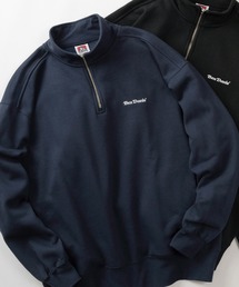 【0】【BEN DAVIS/ベンデイビス】ブランドネーム ワンポイント刺繍デザイン ヘビーウェイト ハーフジップスウェット/ HEAVY SWEAT HALF ZIP