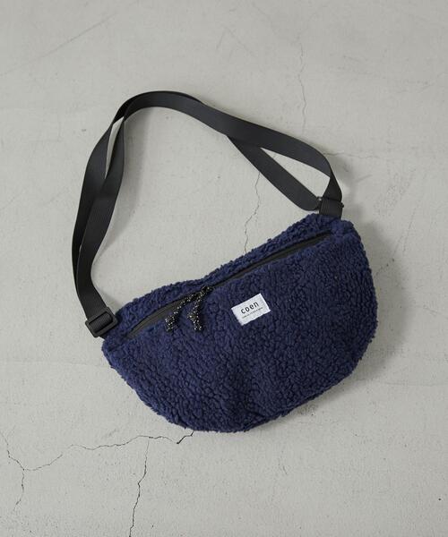 coen(コーエン)の「ボアショルダーバッグ(ショルダーバッグ・メンズ・ブラック/オフホワイト/ネイビー・FREE)」の1枚目の写真