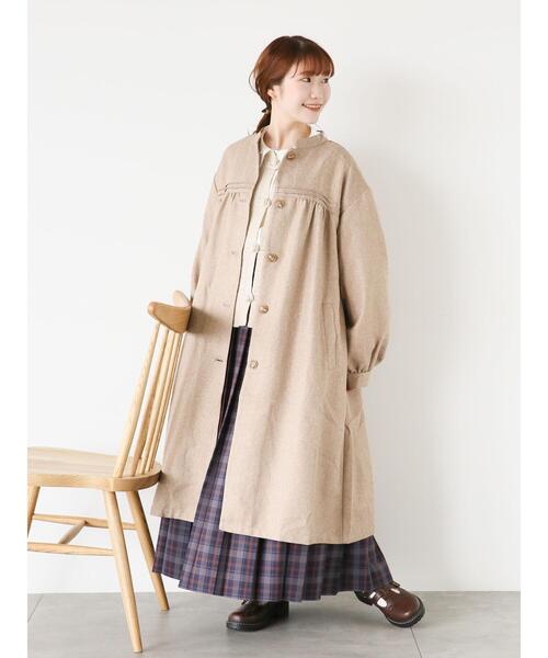 ehka sopo（エヘカソポ）の「ツイードタッチギャザーコート（その他アウター・レディース・ベージュ/チャコールグレー/ブラウン・F）」の12枚目の写真