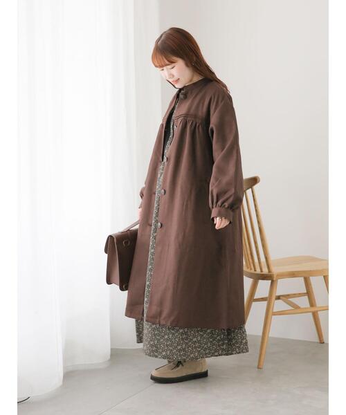 ehka sopo（エヘカソポ）の「ツイードタッチギャザーコート（その他アウター・レディース・ベージュ/チャコールグレー/ブラウン・F）」の18枚目の写真