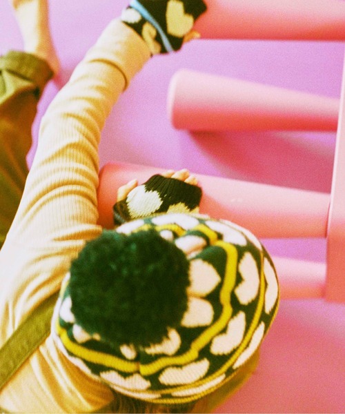 Casselini（キャセリーニ）の「Casselini(キャセリーニ)kidsジャガードニットワッチ（ニットキャップ/ビーニー・キッズ・グレー/グリーン/ブラック/ブルー・FREE）」の6枚目の写真