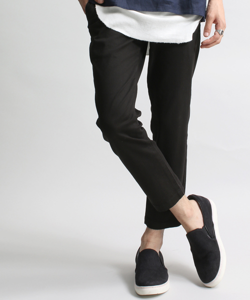 WEGO(ウィゴー)の「WEGO/ストレッチツイルアンクルトラウザー(その他パンツ・メンズ・ブラック/ホワイト・LARGE/SMALL/MEDIUM)」の2枚目の写真