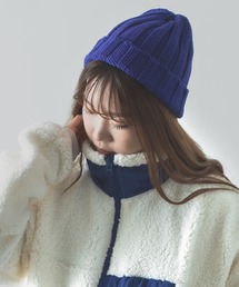 畦編みリブニットキャップ