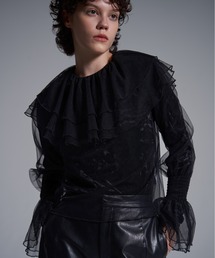 MECRE | フリルカラーシアーブラウス(シャツ/ブラウス)