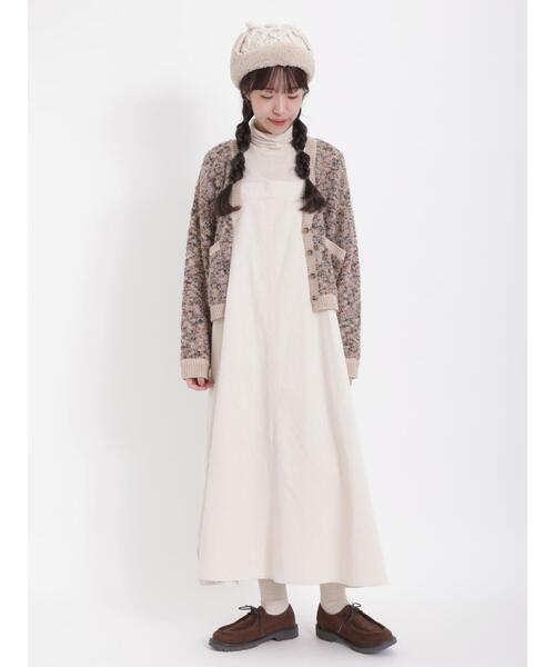 Samansa Mos2(サマンサ モスモス)の「◎MIXブークレーVネックショートカーディガン(カーディガン/ボレロ・レディース・ベージュ/ブラウン/イエロー・F)」の9枚目の写真