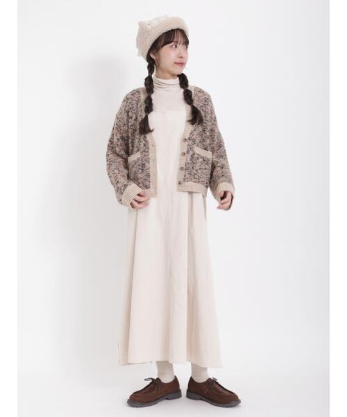 Samansa Mos2(サマンサ モスモス)の「◎MIXブークレーVネックショートカーディガン(カーディガン/ボレロ・レディース・ベージュ/ブラウン/イエロー・F)」の10枚目の写真