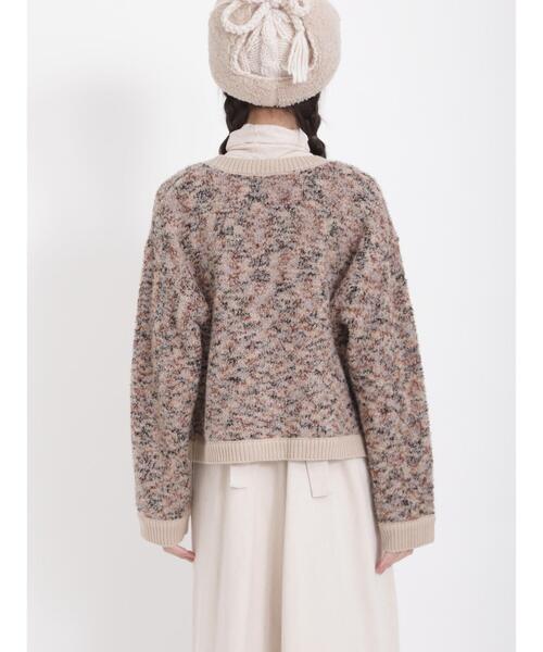 Samansa Mos2(サマンサ モスモス)の「◎MIXブークレーVネックショートカーディガン(カーディガン/ボレロ・レディース・ベージュ/ブラウン/イエロー・F)」の17枚目の写真