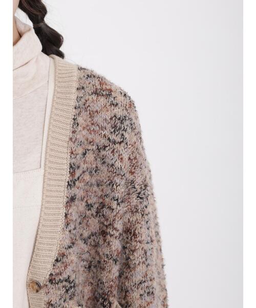 Samansa Mos2(サマンサ モスモス)の「◎MIXブークレーVネックショートカーディガン(カーディガン/ボレロ・レディース・ベージュ/ブラウン/イエロー・F)」の19枚目の写真