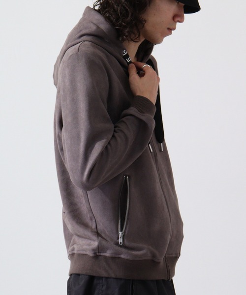 Cut suede zip-up hoodie カットスエード ジップアップパーカー unisex（パーカー）｜EVOLUTION（エボリューション）