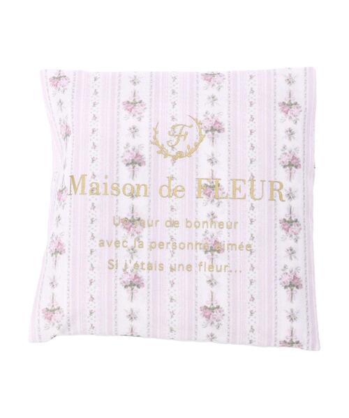 Maison de FLEUR(メゾンドフルール)の「ストライプフラワープリントエコバッグ(エコバッグ/サブバッグ・レディース・ピンクベージュ・FREE)」の7枚目の写真