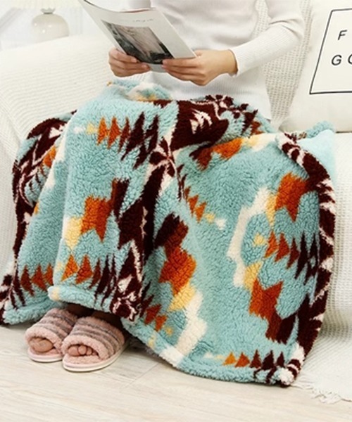 SEN TOKYO（セントーキョー）の「一息つきたい心地よさ♪膝掛けブランケット（ブランケット・レディース・グレー/ブルー/ブラック/ネイビー/ホワイト/ブラウン/ピンク・FREE）」の10枚目の写真