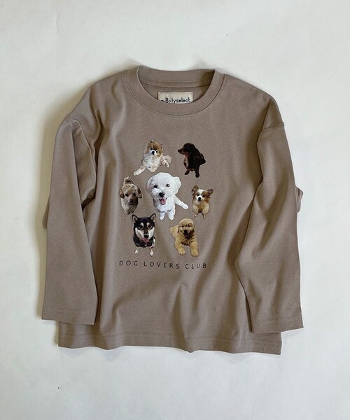 aBity select(アビティセレクト)の「スイーツ / アニマル(犬/猫) プリント ロゴ スパンフライス長袖Tシャツ(Tシャツ/カットソー・キッズ・杢グレー/ベージュ/アイボリー・110/90/100/120)」の17枚目の写真