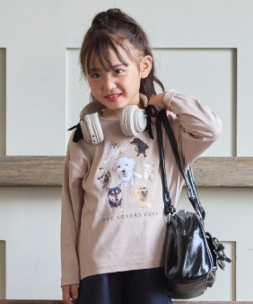 aBity select(アビティセレクト)の「スイーツ / アニマル(犬/猫) プリント ロゴ スパンフライス長袖Tシャツ(Tシャツ/カットソー・キッズ・杢グレー/ベージュ/アイボリー・110/90/100/120)」の13枚目の写真