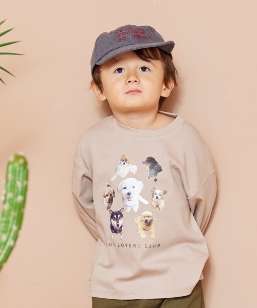 aBity select(アビティセレクト)の「スイーツ / アニマル(犬/猫) プリント ロゴ スパンフライス長袖Tシャツ(Tシャツ/カットソー・キッズ・杢グレー/ベージュ/アイボリー・110/90/100/120)」の11枚目の写真