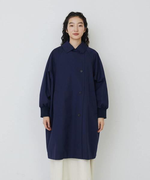 conges payes ADIEU TRISTESSE(コンジェ ペイエ アデュートリステス)の「リブ袖ライナー付きコート(ステンカラーコート・レディース・ベージュ/ネイビー・38)」の7枚目の写真
