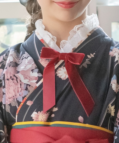 Catherine Cottage(キャサリンコテージ)の「リボン付き半襦袢 lady's(和装小物・レディース・レッド/ベージュ/ブラック/ライラック/グレー/ホワイト系1/ホワイト系2/ホワイト系3・S/M)」の8枚目の写真