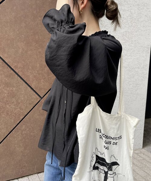 美品spickandspanハイブリッドフリルカラーボリュームスリーブブラウス セール】≪追加2≫ハイブリットフリルカラーボリュームスリーブ