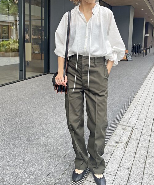 美品spickandspanハイブリッドフリルカラーボリュームスリーブブラウス セール】≪追加2≫ハイブリットフリルカラーボリュームスリーブ
