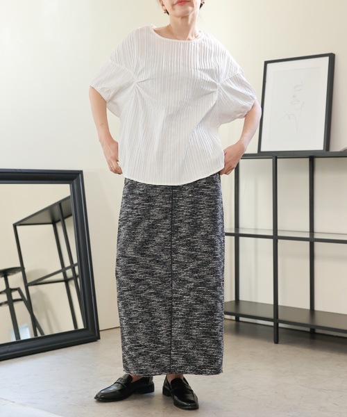 ULEULA（ウルア）の「プリーツ変形ボリュームスリーブブラウス（シャツ/ブラウス・レディース・ホワイト/ブラック・FREE）」の10枚目の写真