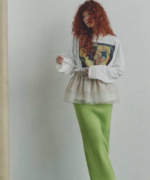 CREOLME（クレオルム）の「(CREOLME)ラメチュールキャミソール（キャミソール・レディース・ブラウン/ホワイト系その他・FREE）」の3枚目の写真