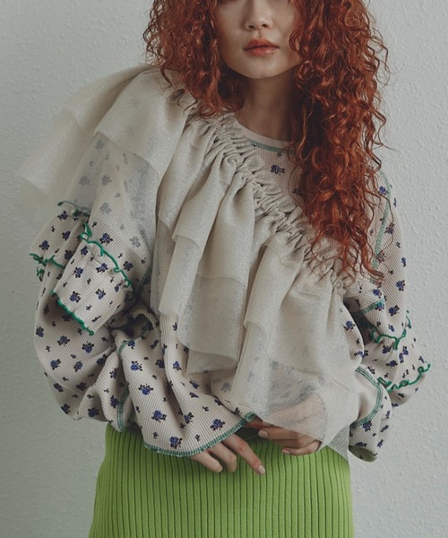 CREOLME（クレオルム）の「(CREOLME)ラメチュールキャミソール（キャミソール・レディース・ブラウン/ホワイト系その他・FREE）」の4枚目の写真