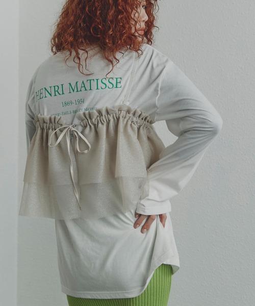 CREOLME（クレオルム）の「(CREOLME)ラメチュールキャミソール（キャミソール・レディース・ブラウン/ホワイト系その他・FREE）」の11枚目の写真