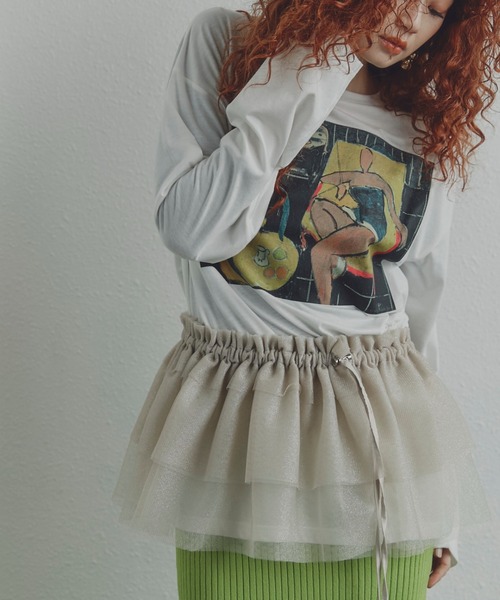 CREOLME（クレオルム）の「(CREOLME)ラメチュールキャミソール（キャミソール・レディース・ブラウン/ホワイト系その他・FREE）」の12枚目の写真