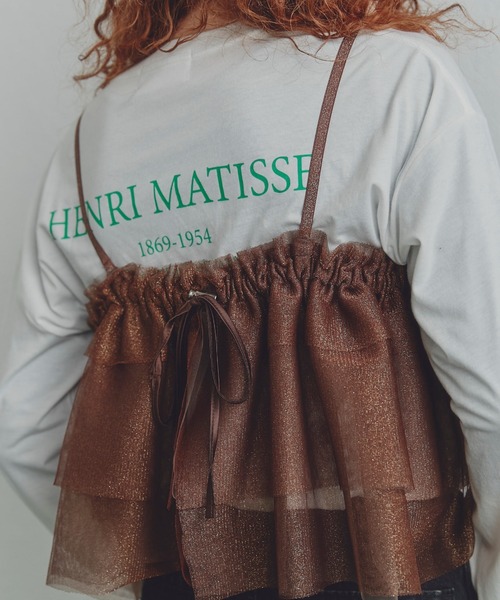 CREOLME（クレオルム）の「(CREOLME)ラメチュールキャミソール（キャミソール・レディース・ブラウン/ホワイト系その他・FREE）」の20枚目の写真