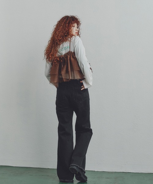 CREOLME（クレオルム）の「(CREOLME)ラメチュールキャミソール（キャミソール・レディース・ブラウン/ホワイト系その他・FREE）」の15枚目の写真