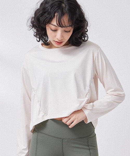 NERGY(ナージー)の「シャーリングロングスリーブTシャツ(Tシャツ/カットソー・レディース・ブラック/キナリ/ブルー系その他4・FREE)」の2枚目の写真