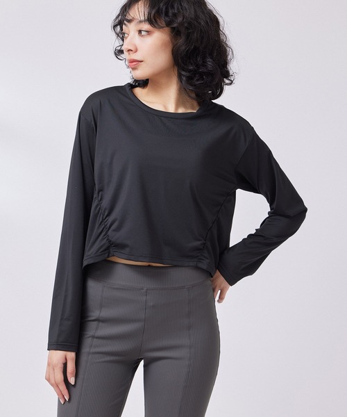 NERGY(ナージー)の「シャーリングロングスリーブTシャツ(Tシャツ/カットソー・レディース・ブラック/キナリ/ブルー系その他4・FREE)」の20枚目の写真